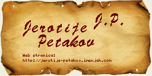 Jerotije Petakov vizit kartica